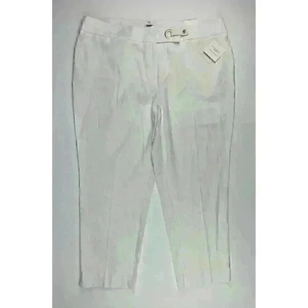 NEW! Anne Klein Women's 16 Linen-Blend Slim Ankle Pants NWT $89